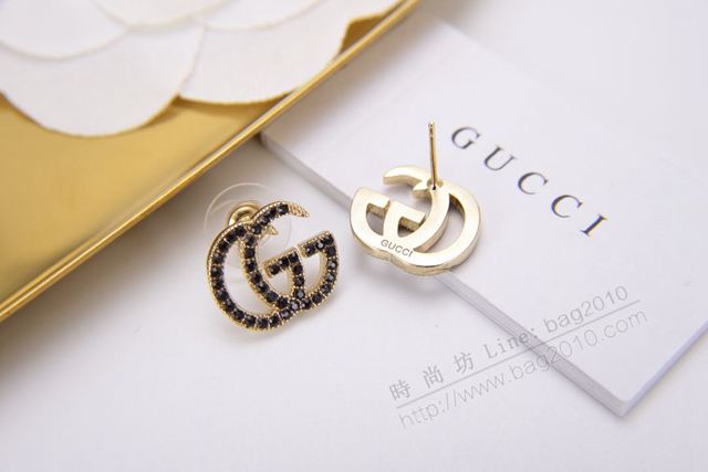 GUCCi飾品 古馳925純銀針耳環 Gucci施華洛世奇水晶耳釘  zgbq1206